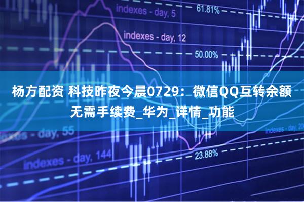 杨方配资 科技昨夜今晨0729：微信QQ互转余额无需手续费_华为_详情_功能